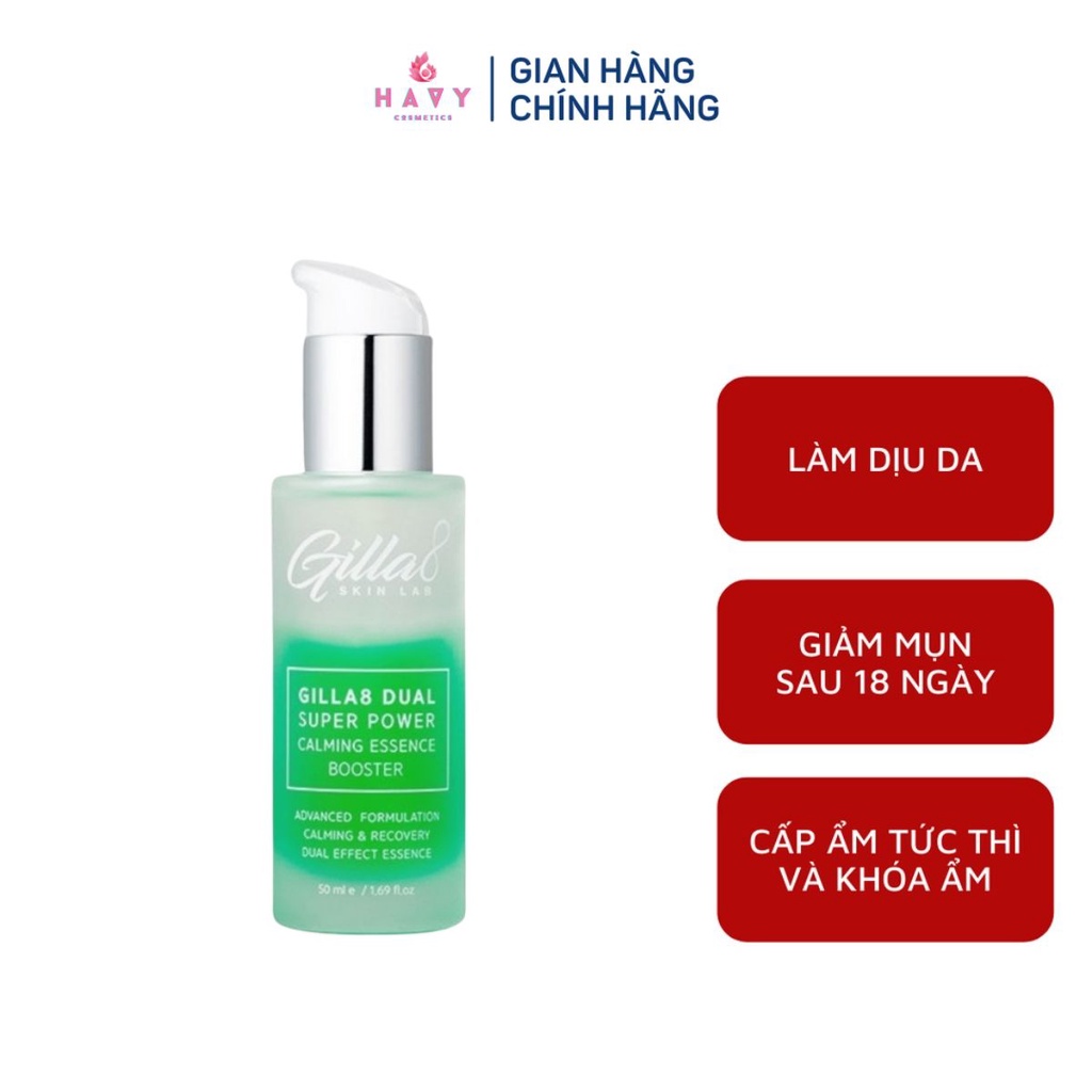 Tinh chất xanh Gilla8 Dual Super Power Calming Essence Booster (50ml)