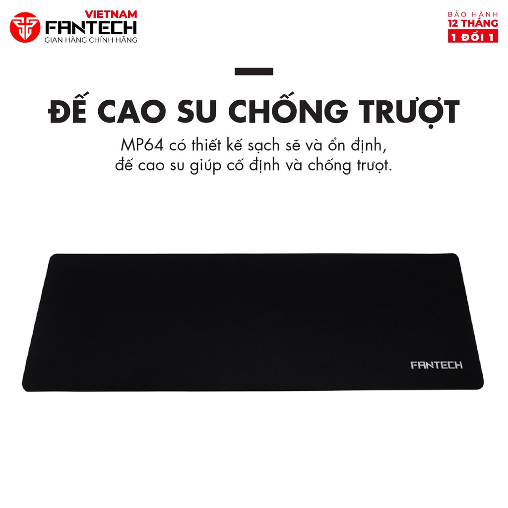 Miếng Lót Chuột Cỡ Lớn Cao Cấp FANTECH MP64 Kích thước 64*21 cm - Chất liệu cao su tự nhiên -  Phân Phối Chính Hãng