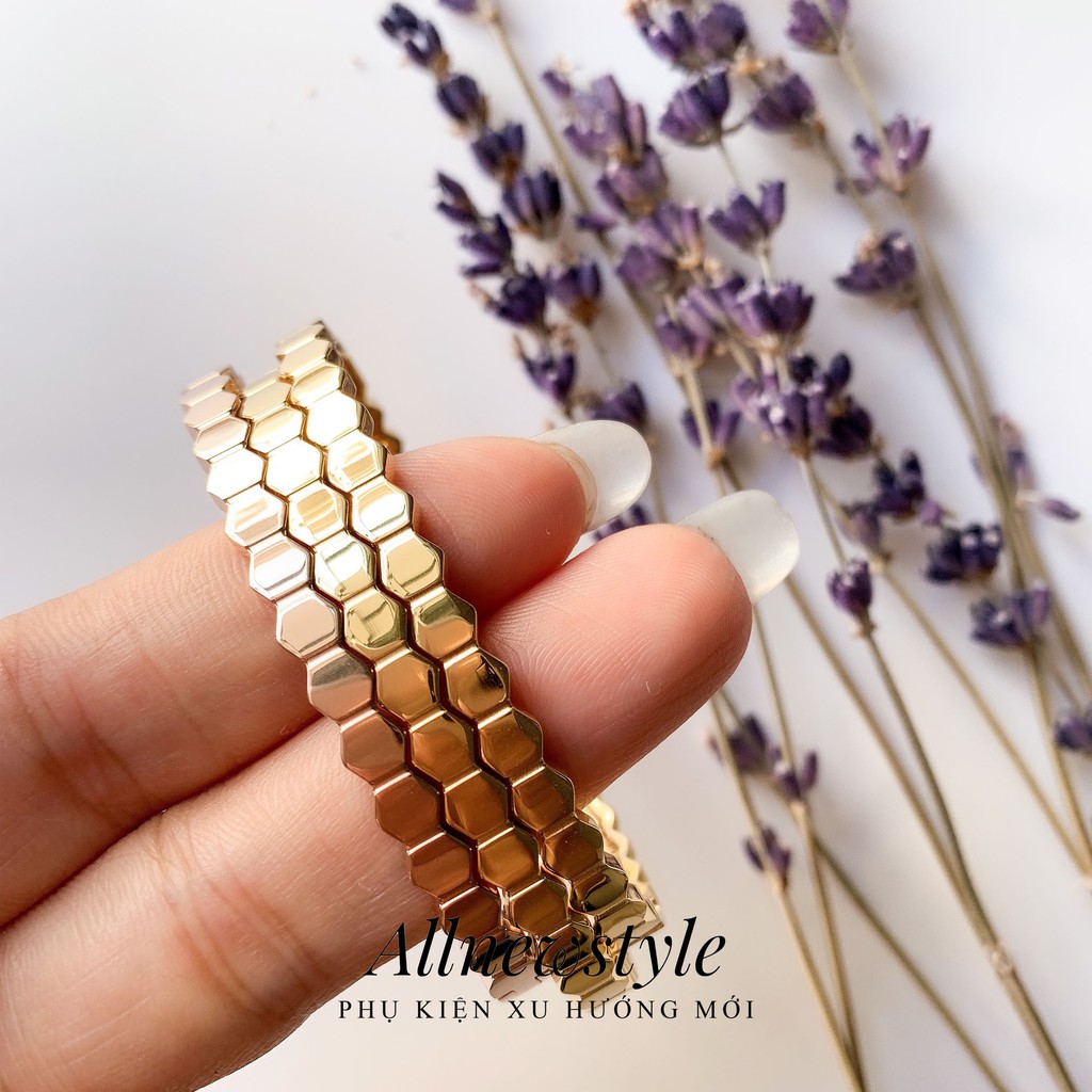 Vòng tay Allnewstyle 2021 vòng tổ ong khóa cài