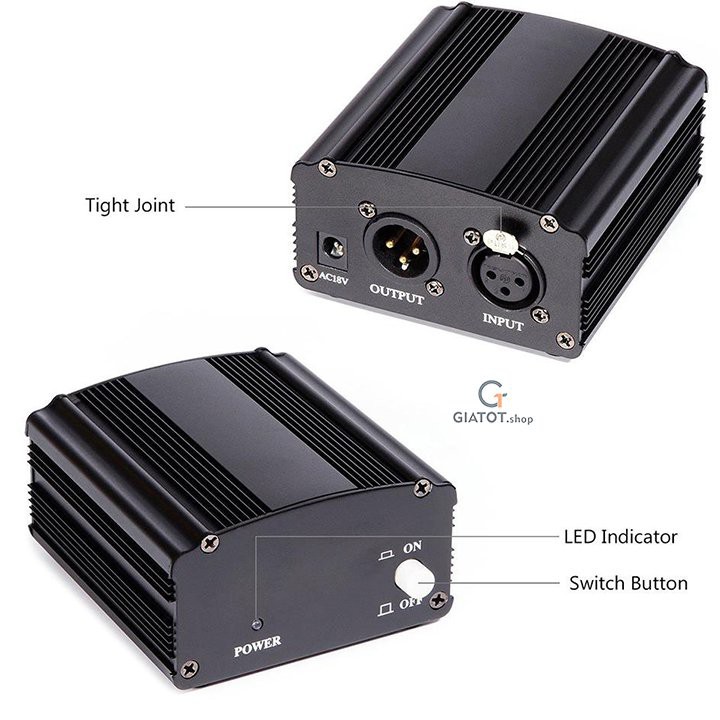 Nguồn Phantom 48V dành cho mic PC K200-K320-K600 Míc dùng nguồn 48V