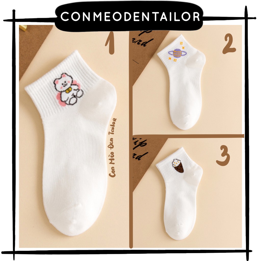 Vớ tất ngắn hình dễ thương CONMEODENTAILOR