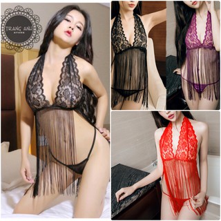Váy ngủ ren sexy tua rua