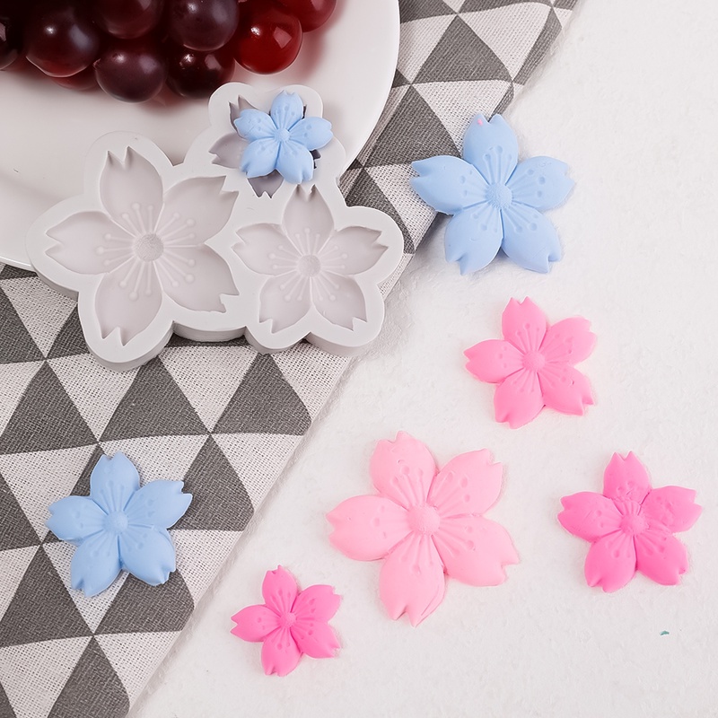 1 Khuôn Silicone Hình Hoa Anh Đào / Rùa Chịu Nhiệt Cao Làm Bánh