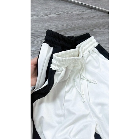 SÉT 2 QUẦN SUÔNG KẺ 2 SỌC ĐEN TRẮNG