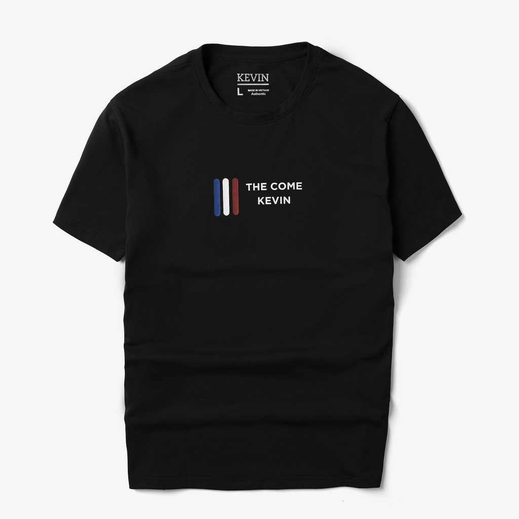 Áo thun nam cổ tròn Kevin vải cotton Compact co giãn 4 chiều in sọc