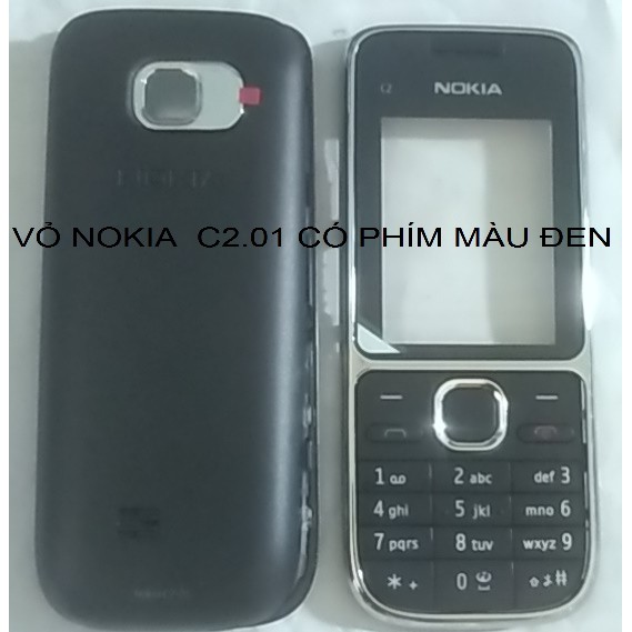 VỎ NOKIA C2.01 KHÔNG PHÍM MÀU ĐEN