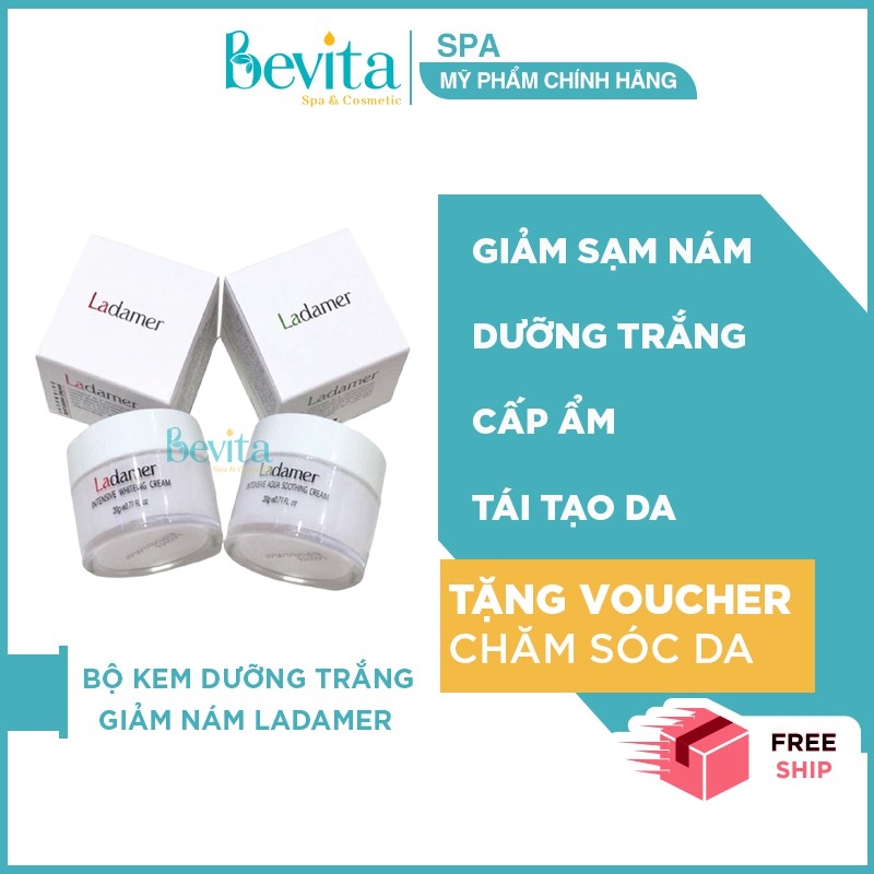 Bộ kem dưỡng trắng da giảm nám Ladamer Intensive Whitening Cream (2 hộp x 20g) - Bevita