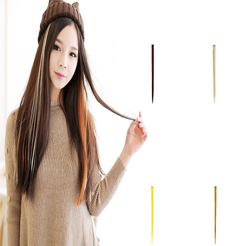 Bộ Tóc Giả Thẳng Dài Bằng Sợi Tổng Hợp Nhiều Màu Sắc Hóa Trang Cho Nữ