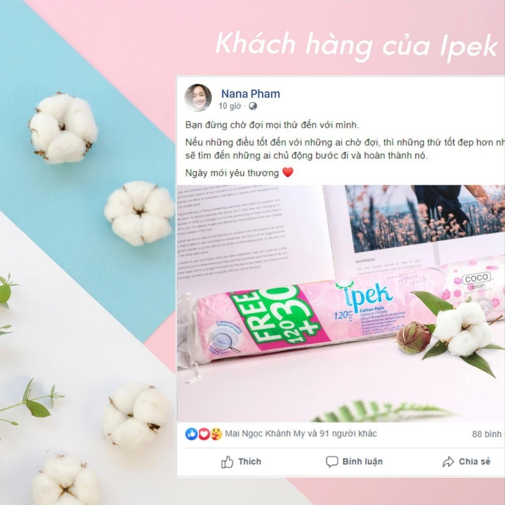 [ Hoàn Xu Xtra] COMBO 2 Bông Tẩy Trang IPEK Thổ Nhĩ Kỳ 150 (120 + 30) Miếng/ gói 💖 IPEK Coton Pads | BigBuy360 - bigbuy360.vn