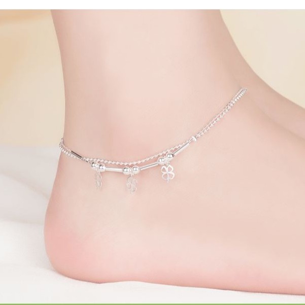 Lắc chân nữ xi bạc bi cườm dễ thương phụ kiện trang sức ulzzang hàn quốc  namimi