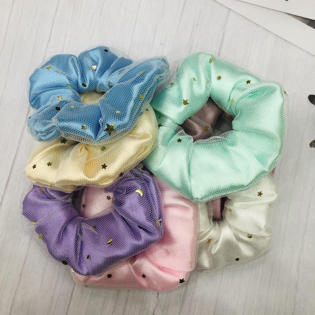 [ĐƯỢC CHỌN MÀU] Cột Tóc Vải Scrunchies - Dây Buộc Tóc Scrunchies 2 Lóp