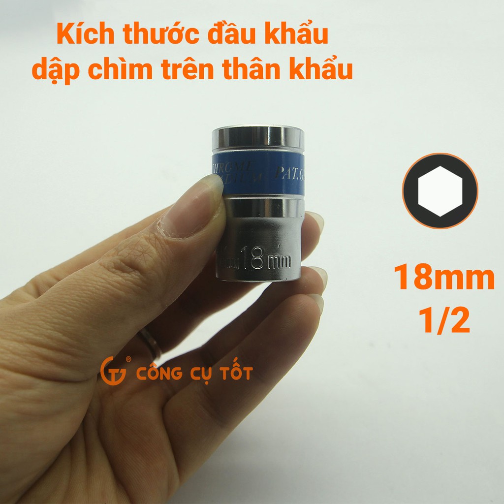 Đầu khẩu lục giác TOP 1/2 18mm