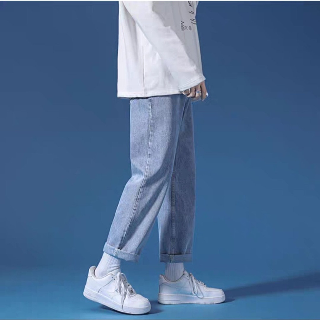 Quần Jeans Nam Baggy ống suông rộng Hottrend 2022