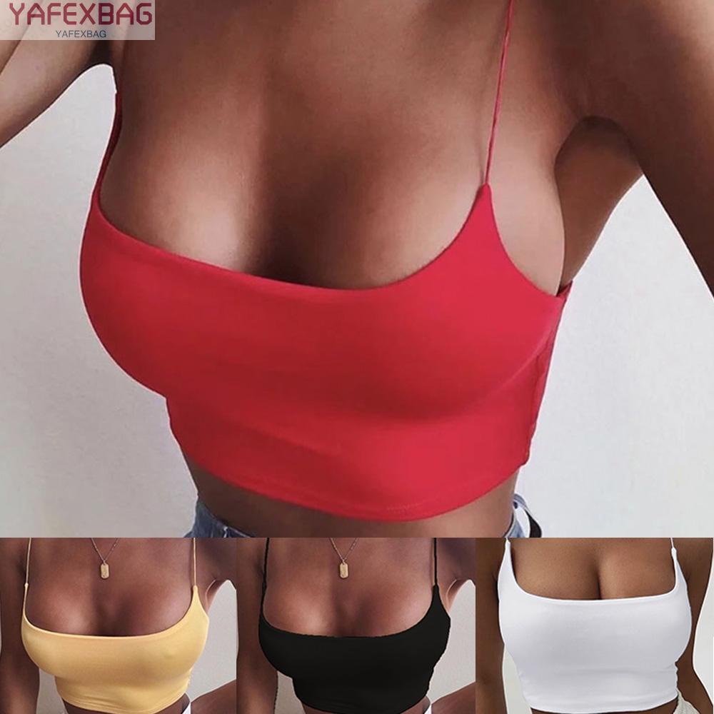 Crop Tops Womens Vest Comfortable Plus Size Solid Color Spaghetti Strap