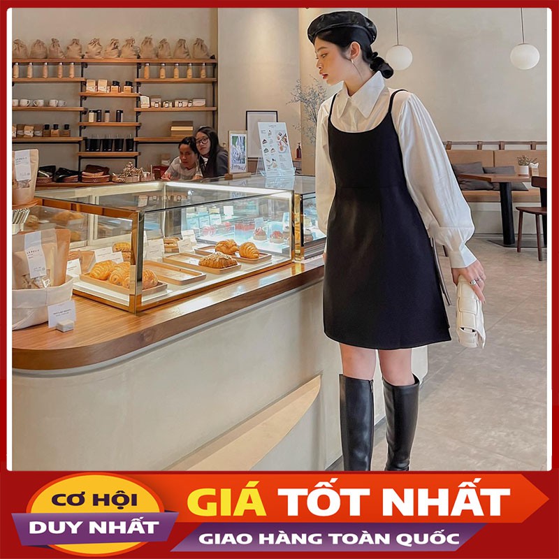 Sét Yếm 2 Dây- Kèm Áo Sơm Mi Trắng Hàng Quảng Châu Y824-Violet_Store