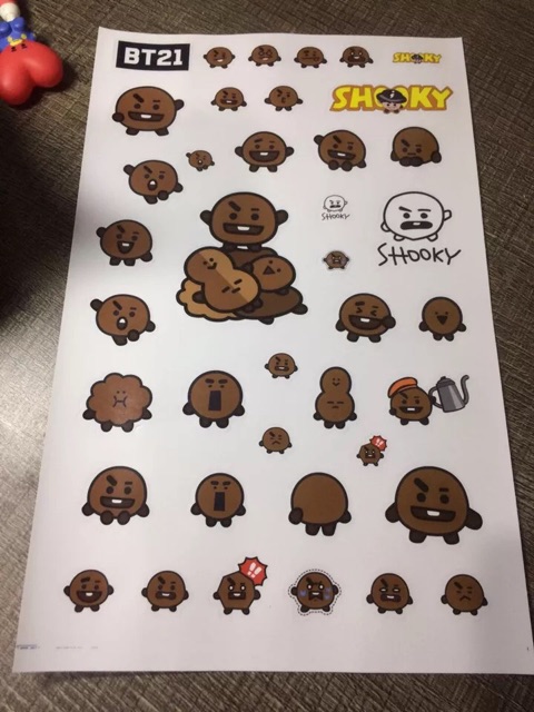 Sticker BT21 Tata Cooky Chimmy Shooky Mang Koya RJ