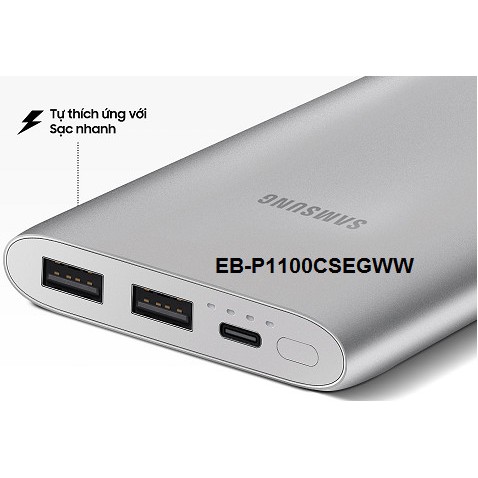 Pin Sạc dự phòng 10.000mAh Type C 15W SAMSUNG EB-P1100CSEGWW Chuẩn QC 2.0 - BẢO HÀNH CHÍNH HÃNG 12 THÁNG