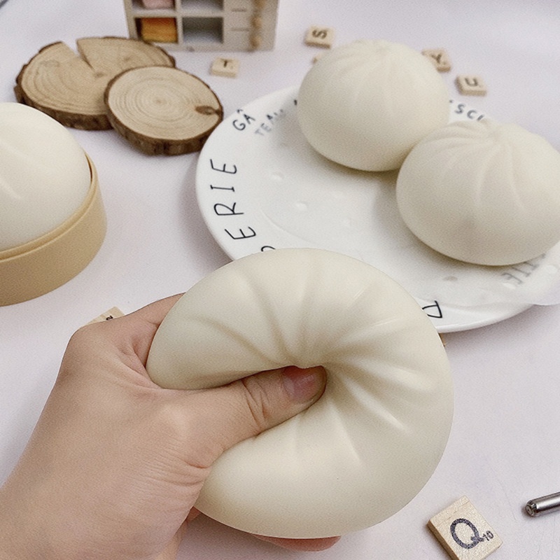 Đồ Chơi Xốp Squishy Giảm Stress Hình Bánh Bao Hấp Dễ Thương Cho Bé