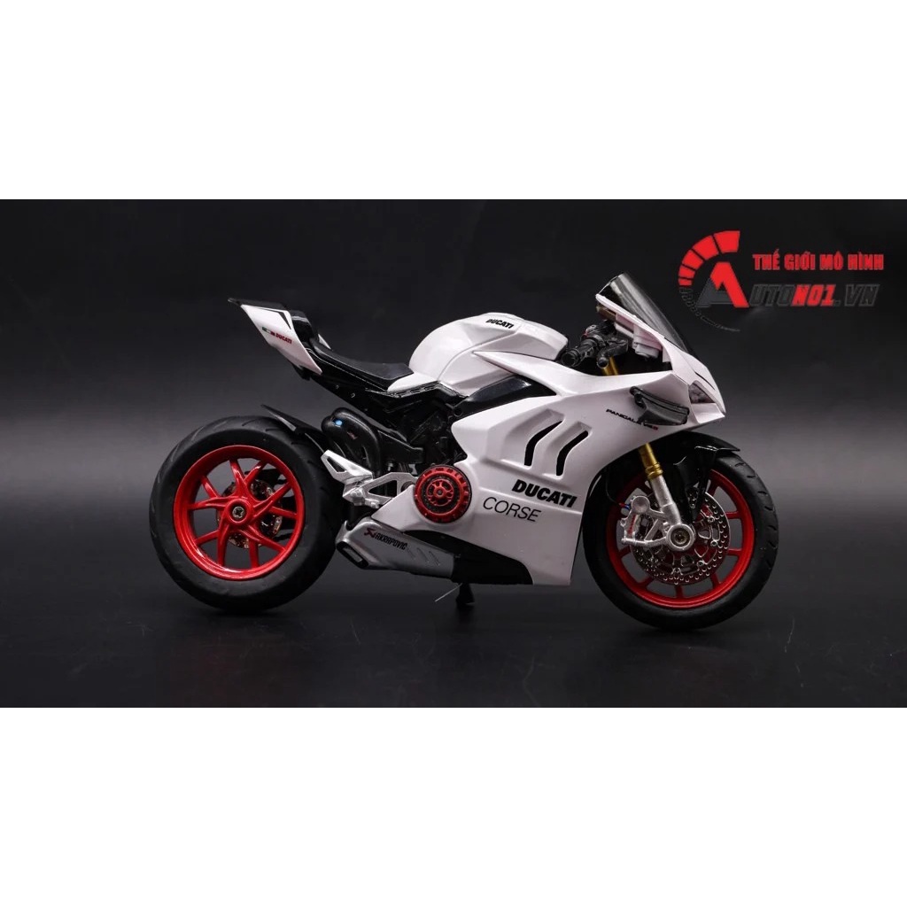 MÔ HÌNH XE ĐỘ DUCATI CORSE V4S - CORSE V4S NỒI KHÔ WHITE TỈ LỆ 1:12 AUTONO1 D222C D223C