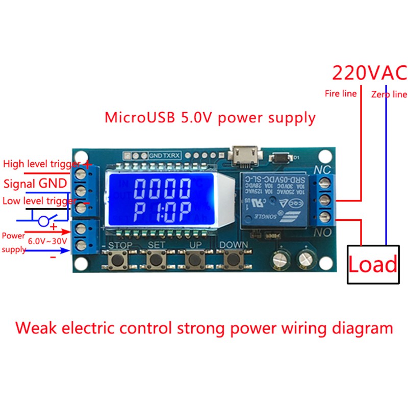 1 Mô Đun Rơ Le Hẹn Giờ XY-LJ02 6-30V Màn Hình LCD