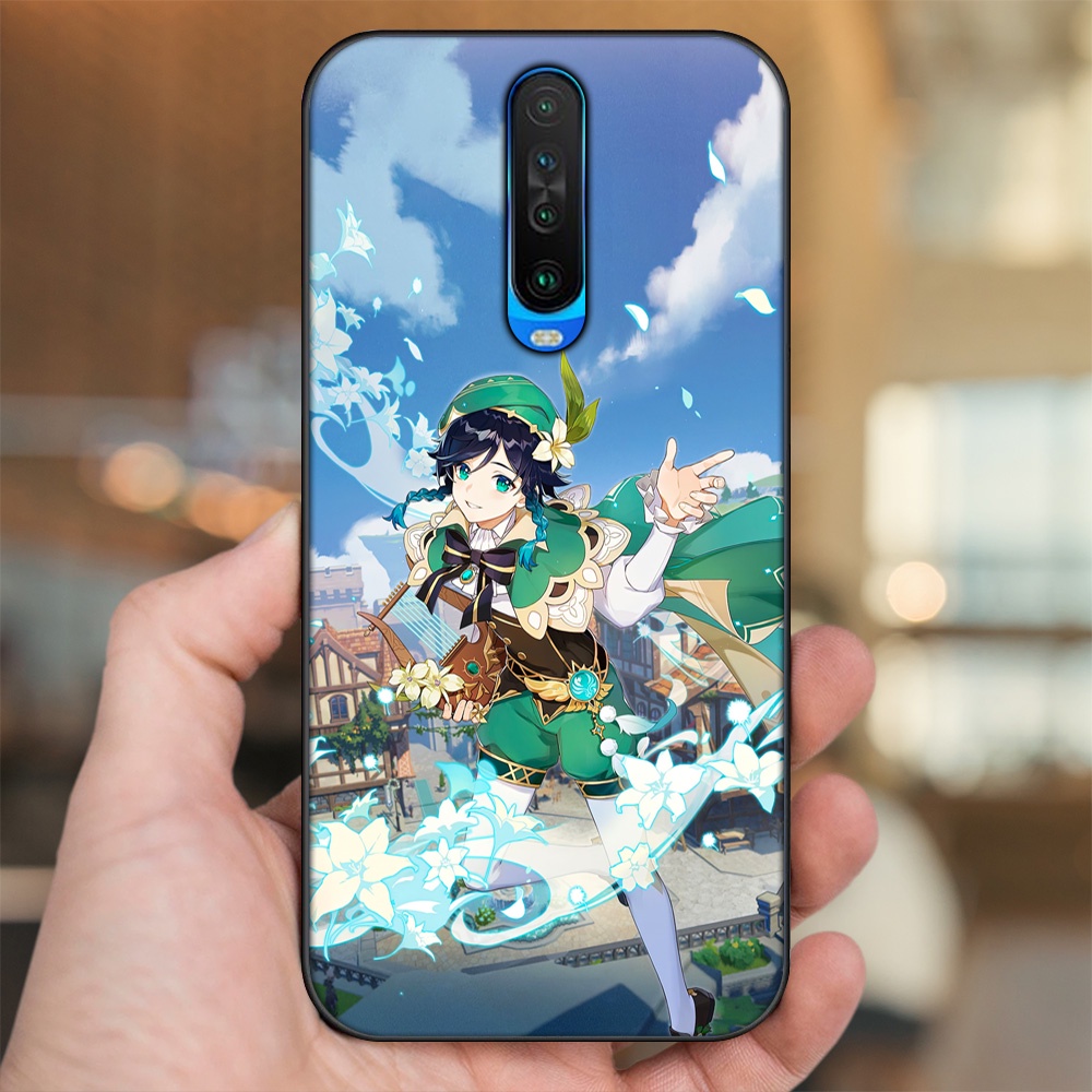 Ốp lưng Xiaomi K30 viền đen in hình Venti Genshin Impact