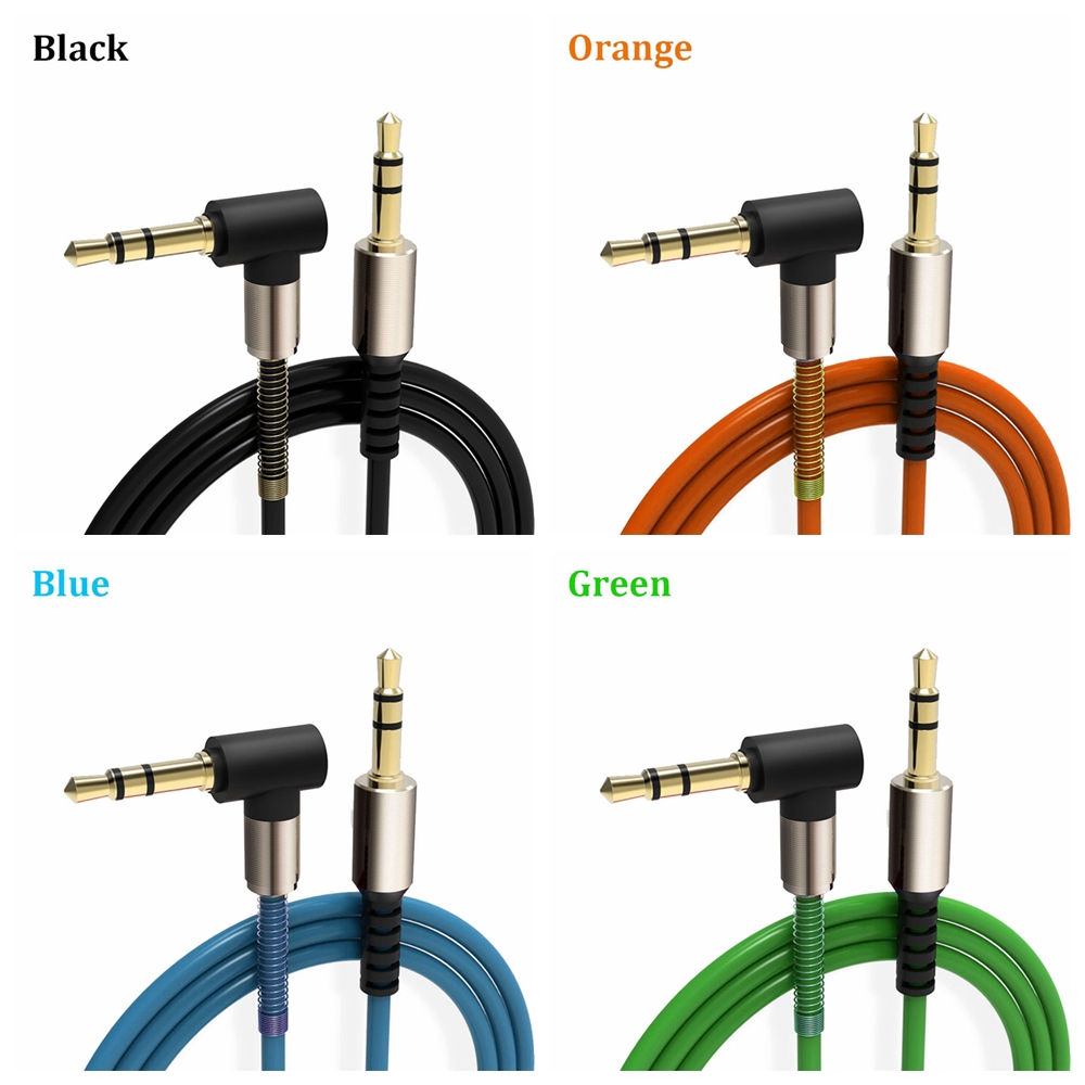 MYRON Phone Stereo 90 Degree Car Speaker Nylon Braid 3.5mm Audio Cable