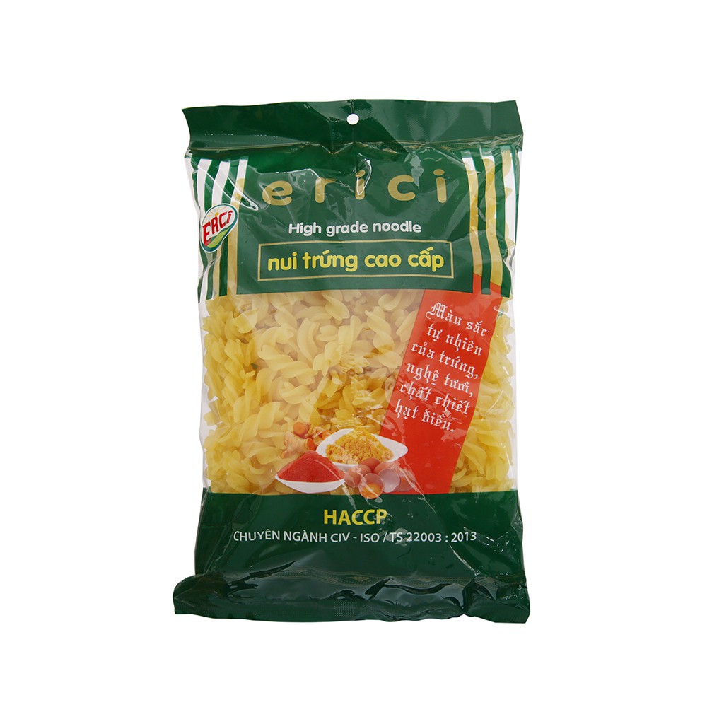 Nui trứng ống xoắn cao cấp Erici gói 200g