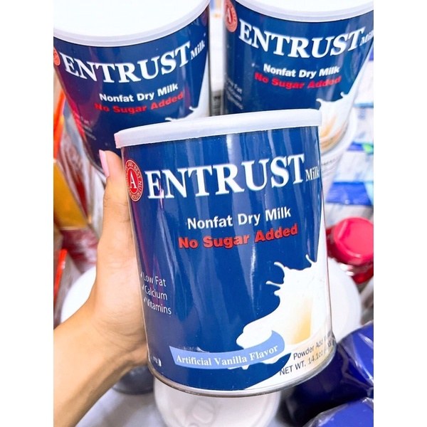 Sữa bột không đường ENTRUST No Sugar 400g của Mỹ, dành cho người bệnh tiểu đường
