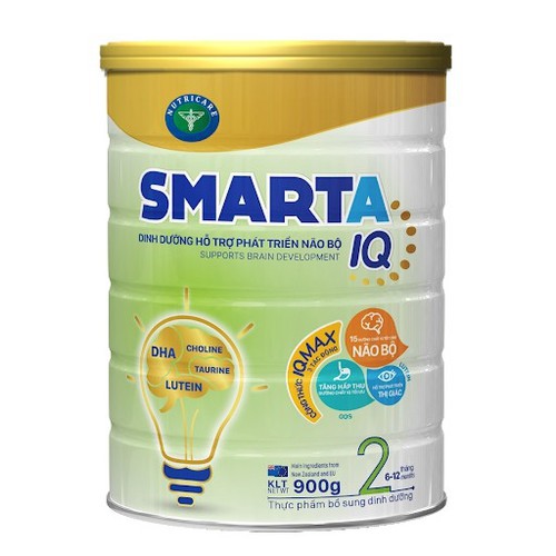 Sữa bột Nutricare SmartA IQ 2 dinh dưỡng hỗ trợ phát triển não bộ cho bé (900g)