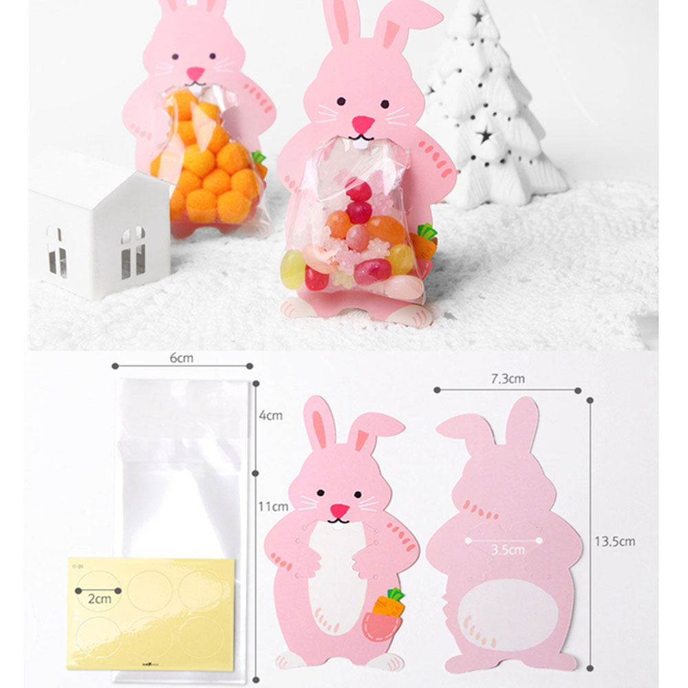 Set 10/ 20/ 50 túi đựng kẹo/ quà tặng họa tiết động vật/ gấu/ thỏ/ gấu Koala DIY