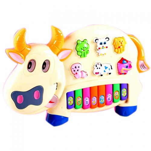 Đồ chơi đàn con bò sữa dùng pin AA phát nhạc giúp bé nhận biết tiếng kêu các con vật, phát triển thính giác - 392
