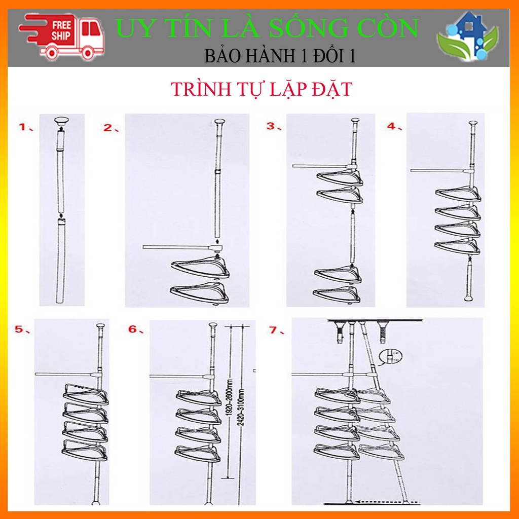 Kệ Góc Tường Nhà Tắm Có Thể Điều Chỉnh Độ Cao Theo Kích Thước Của Tường Với Nhiều Lựa Chọn