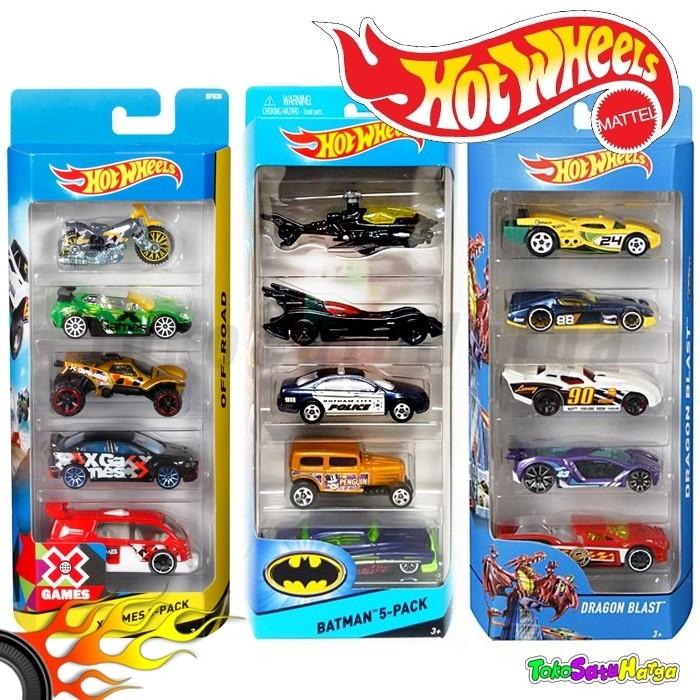 HOT WHEELS Hotwheels Bộ 5 Mô Hình Xe Hơi Đồ Chơi Xinh Xắn Cho Bé