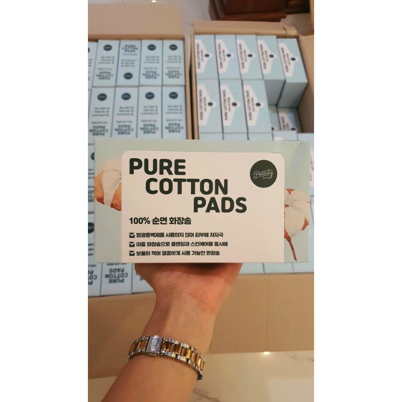 CHUẨN HÀNG AUTH Bông tẩy trang Beauty Skin Pure Cotton pads (100 miếng)  FREE SHIP TOÀN QUỐC