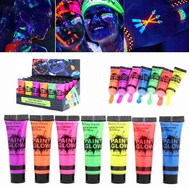 ( HÀNG MỚI VỀ ) MÀU NEON PHÁT SÁNG DÙNG VẼ CƠ THỂ TRONG PARTY LÊ HỘI