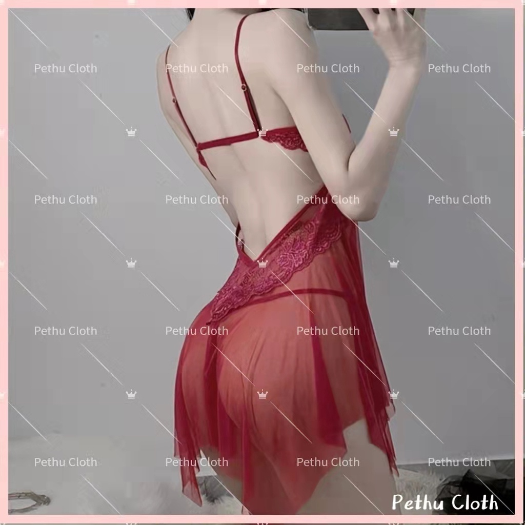 （Q1,HCM) có quần lót Váy ngủ 2 dây sexy có gọng cao cấp xuyên thấu cup ngang tôn dáng ngực 40-65kg--010