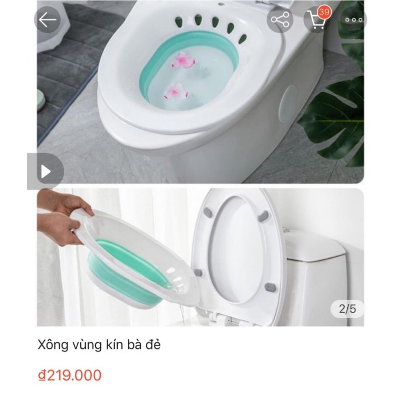 Chậu xông vùng kín gấp gọn tiện lợi