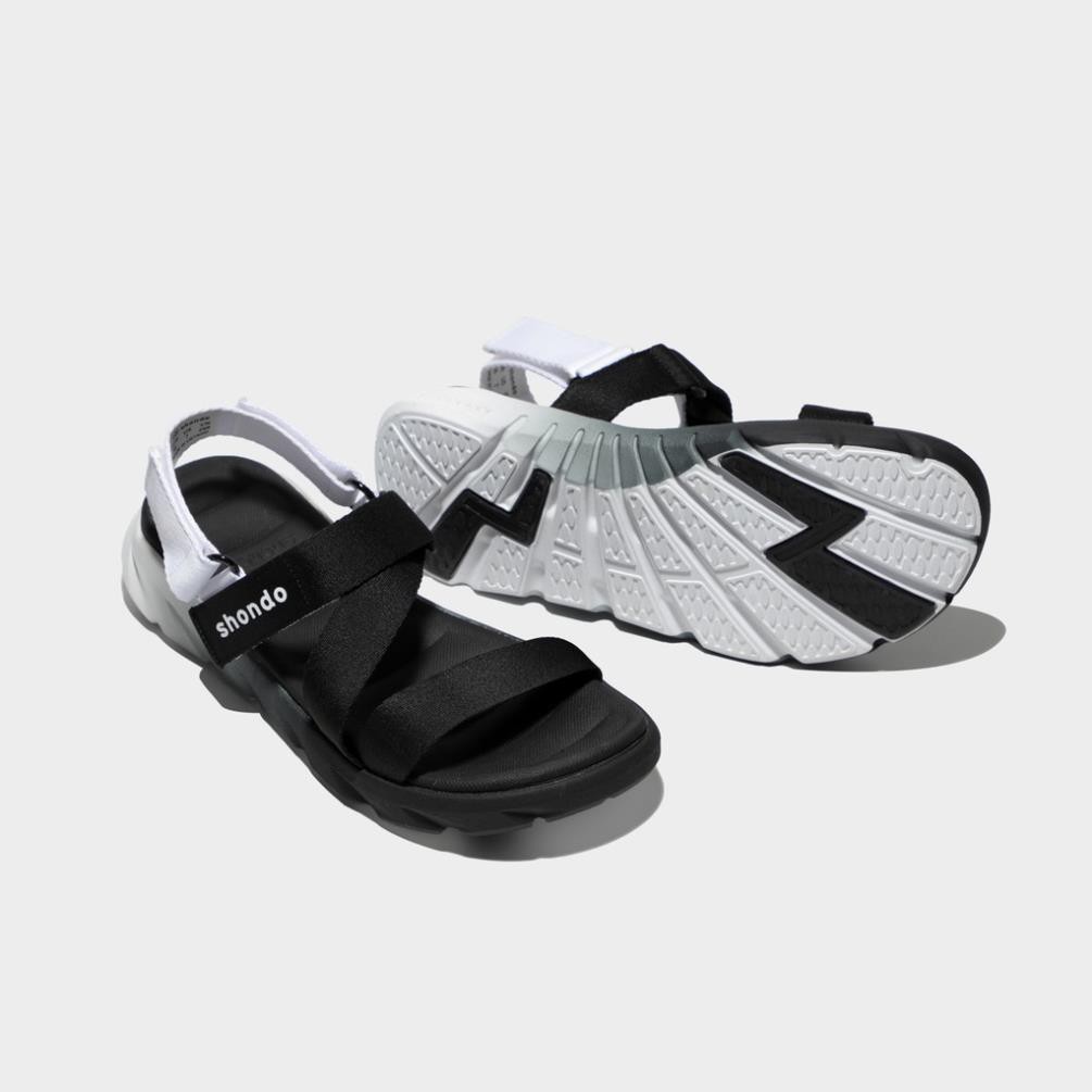 [Sanz]{SALE} GIÀY SANDAL SHAT-SHONDO F6 SPORT ĐẾ OMBRE ĐEN TRẮNG -x2q " * !