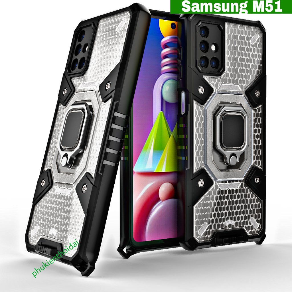 Ốp lưng Samsung M51 / M52 5G tổ Ong Iring không gian mới chống sốc giá đỡ xem phim cao cấp