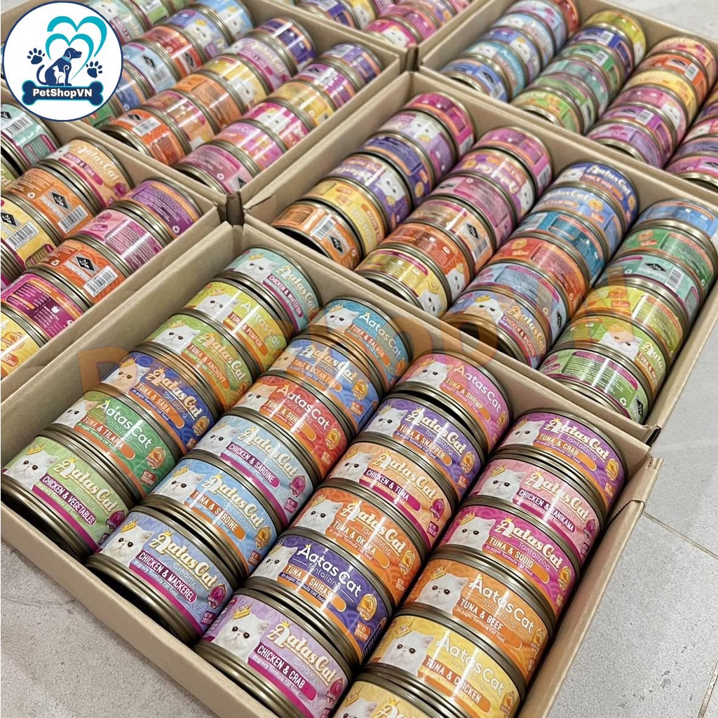 Pate AATAS CAT vị Cá Ngừ Xé Nhuyễn và Topping Hộp 80g Thơm Ngon, Bổ Dưỡng