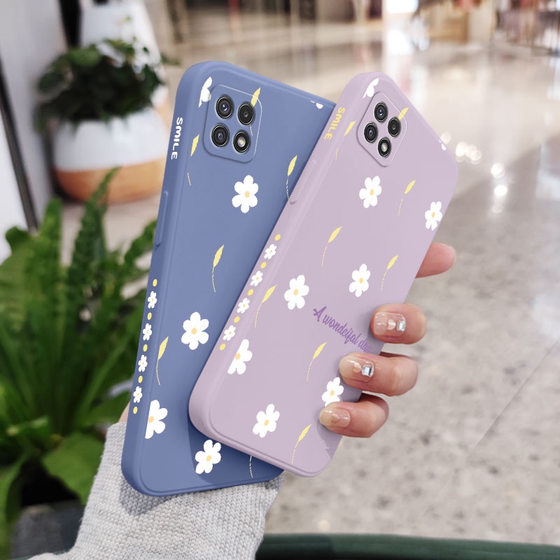 Ốp Điện Thoại Mềm Họa Tiết Hoa Cúc Nhỏ Sáng Tạo Bảo Vệ Toàn Diện Cho Samsung Galaxy A22 A12 4G 5G A02 A02S