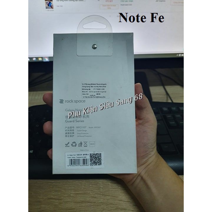 [Mã ELFLASH5 giảm 20K đơn 50K] Note Fe| Ốp Lưng Silicon Trong Chính Hãng Rock Samsung Note 7 / Note FE - PK68