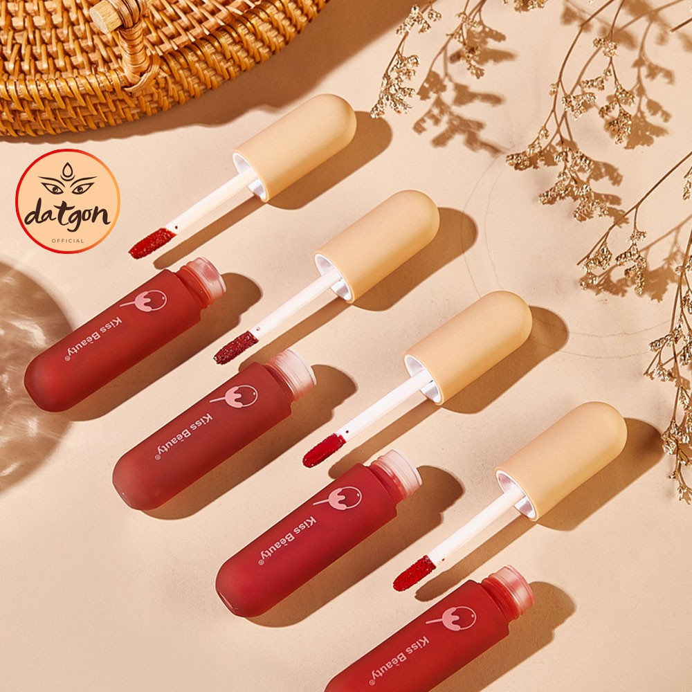 Son kem lì Kiss Beauty, son nội địa 4 màu hot trend, chất son lâu trôi VELVET MATTE MAFFICK cực dễ thương 2021