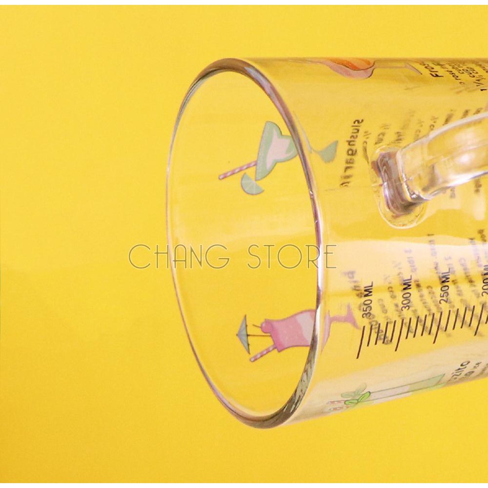 Cốc pha sữa, uống nước thủy tinh chia vạch cho bé có ống hút và nấp đậy chống tràn cho bé