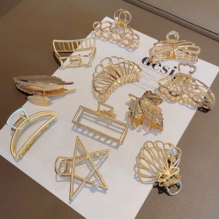 Bộ 2 Kẹp Tóc Kim Loại Hình Học Phong Cách Hàn Quốc