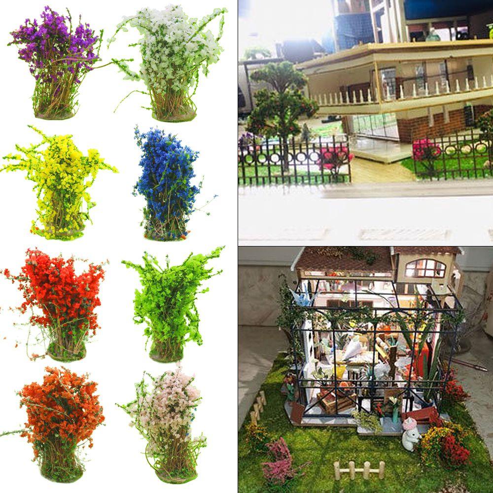 Jane Set 4 Cụm Đế Hoa Thu Nhỏ Trang Trí Mô Hình Đường Ray Xe Lửa DIY