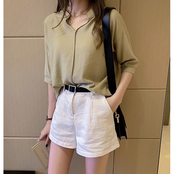 Sơ mi nữ cổ trụ cao cấp sm116