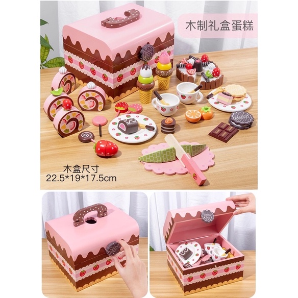 Bộ đồ chơi tiệc trà, bánh bằng gỗ Mother Garden 🍓🍃