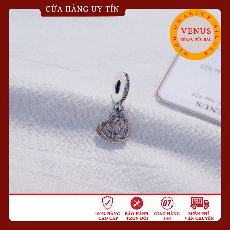 [Charm bạc 925 cao cấp] Charm treo tim kỉ niệm dành cho Mẹ- Mã sản phẩm VENUSMOM
