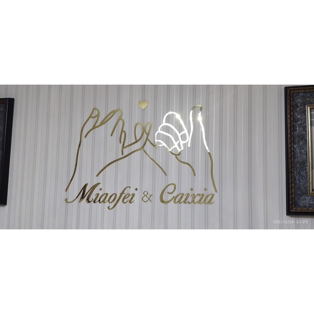 [làm tên theo yêu cầu] Tranh dán tường mica 3d decor khổ lớn tình cảm đôi trai gái phong cách Nhiều Size - EPeBen